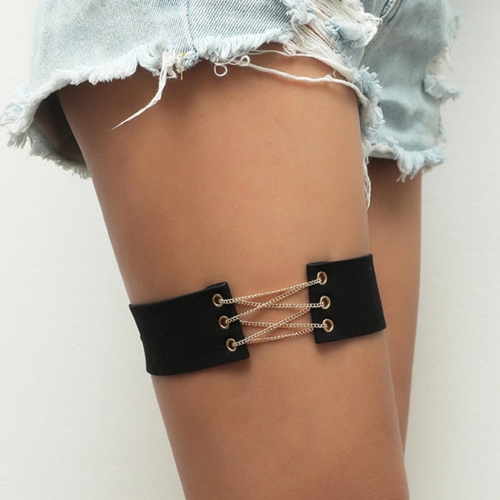 Victray Punk Leg Chain Black Thigh Holster Garter Body Belt Leg Harness Thigh Body Jewelry for Women and Girls