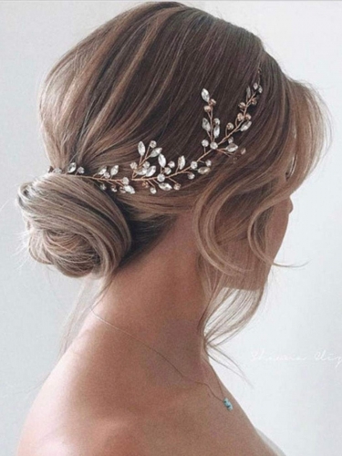 Unicra Rhinestone Bride Wedding Hair Vine Silver Crystal Bridal Headpiece Wedding Headband Hair Accessories for Women and Girls