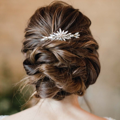 Unicra Rhinestone Bride Wedding Hair Comb Silver Bridal Hair Pieces Crystal Hair Clip Hair Accessories for Women and Girls