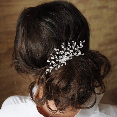 Unicra Bride Wedding Hair Comb Silver Rhinestone Bridal Hair Pieces Crystal Hair Accessories for Women and Girls