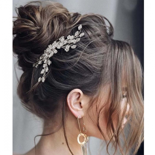 Unicra Crystal Bridal Hair Comb Silver Rhionestone Wedding Hair Pieces Pearl Bridal Hair Accessories for Women and Bride