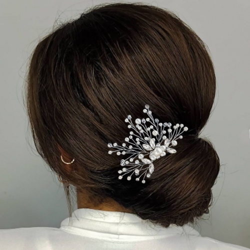 Unicra Pearl Bride Wedding Hair Comb Rhinestone Bridal Hair Pieces Crystal Hair Accessories for Women and Girls