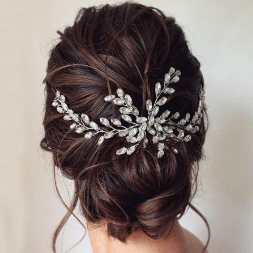 Unicra Rhinestone Bride Wedding Hair Comb Crystal Bridal Hair Pieces Hair Clip Hair Accessories for Women and Girls