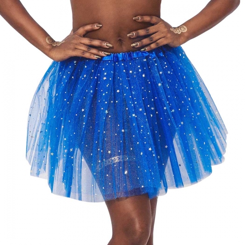 Victray Ballet Tutu Skirt Glitter Sparkle Tulle Skirt Layered Tutu Skirts with Stars for Women and Girls