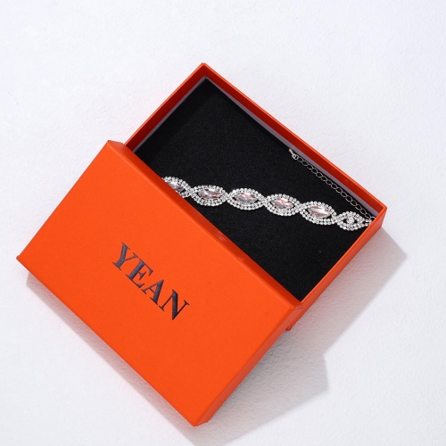 YEAN Crystal Bridal Bracelets Silver Fashion Jewelry Rhinestone Wedding Gift for Women and Girls