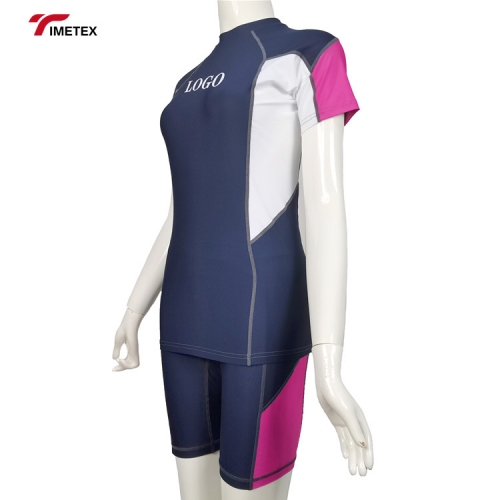 Customized Womens Short Sleeve Sport Sublimated Rash Guard Uv Protection Snorkeling Shirt