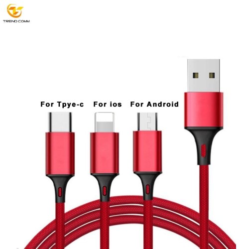 2018 Wholesale 3in1 Multi Function Mini Nylon Braided Micro Usb for i phone