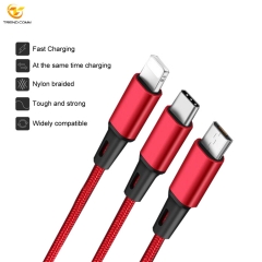 Retractable flexible charging cable 3 in 1 multi USB charger