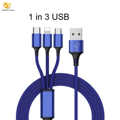 Retractable flexible charging cable 3 in 1 multi USB charger