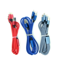 New usb charger cable 3 in 1 nylon braided for iphone cable