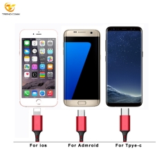 Retractable flexible charging cable 3 in 1 multi USB charger