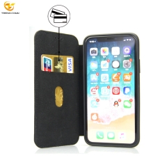 Genuine leather wallet case mobile phone holder for iphone X