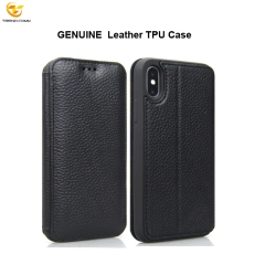 Genuine leather wallet case mobile phone holder for iphone X