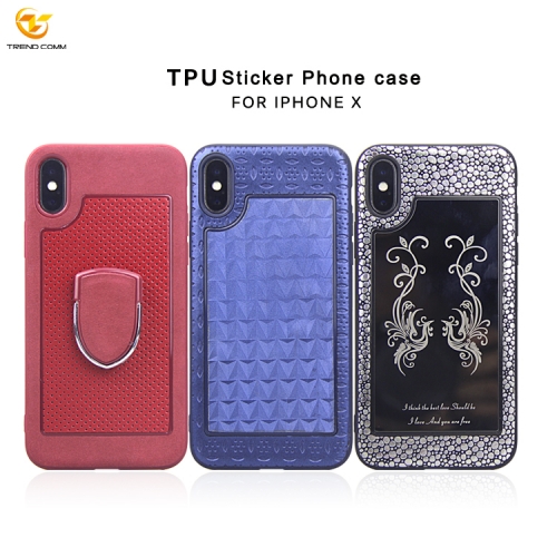 Soft card case TPU cell phone case for iphone X with buckle