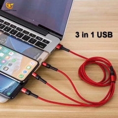 Wholesale 3 in 1 Nylon Braided Alloy For Micro Usb Cable