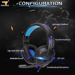 Gaming Headsets Colourful Light For PC Laptop, Surround Sound Stereo Wired Audifonos Gamer Headphones With Microphone For PS4