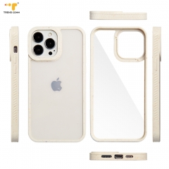 Hot selling wheat straw transparent Acrylic Phone Case For iPhone 13 Pro Max Biodegradable mobile back cover