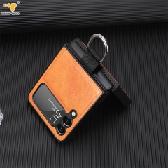 Leather Blank Fashion PU Leather Z Flip Mobile Phone Case Cover For SAM Galaxy