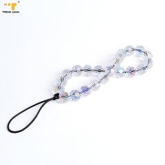 Ladies Handmade Pearl Chain Bracelet Easy Install Custom Name Strap Phone Case Stock mobile Fashion Beading Cord