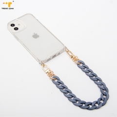 Personalized Antishock Clear Acrylic 12 Hand Strap Customized Mobile Lanyard Short With Chain Cover New For iPhone XR Phone Case