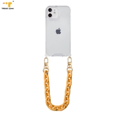Personalized Antishock Clear Acrylic 12 Hand Strap Customized Mobile Lanyard Short With Chain Cover New For iPhone XR Phone Case
