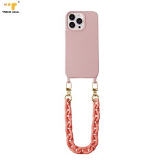 Personalized Antishock Clear Acrylic 12 Hand Strap Customized Mobile Lanyard Short With Chain Cover New For iPhone XR Phone Case