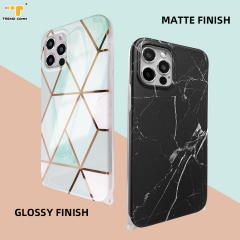 OEM IMD Printing Electroplated TPU Ear Cover Forested Marble Phone Case Mobile Phone Arm Strap For iPhone 13 Pro Max