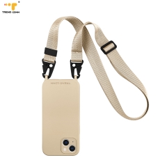 Wrist Strap Liquid Silicone Phone Cases Camera Protection Nylon Crossbody For iPhone Case