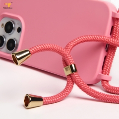 Custom logo Silicone polyester Protective Shell Lanyard Camera Protection Mobile Phone Cover for iPhone14