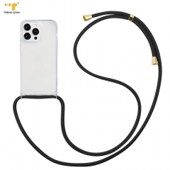 Clear Cord Necklace Shoulder with TPU+PC Mobile Phone strap Cover Case for Iphone 11 12 13 14 Pro ROHS