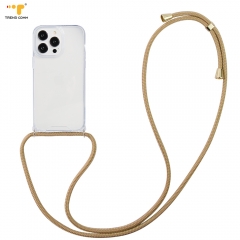 Clear Cord Necklace Shoulder with TPU+PC Mobile Phone strap Cover Case for Iphone 11 12 13 14 Pro ROHS