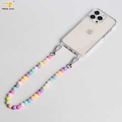 Crossbody necklace holder Custom lanyard keychain neck wrist strap with logo acrylic clear phone case