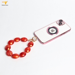 Custom Bead To Phone With Acrylic accessories chain strap clear for iphone 14 pro max back cover