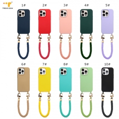 Silicone acryl beaded neck universal Custom wrist strap acrylic for accessories phone lanyard crossbody