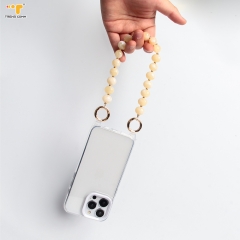 Custom long woven Mini charger key beaded charm lanyard wrist crossbody body phone case strap necklace chain
