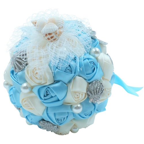 Pearl Seashell Rhinestone Decoration Beach Wedding Bouquet