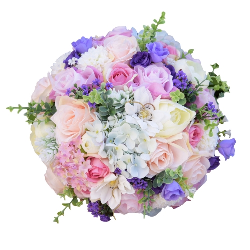 8.5 inches Artificial Roses Daisy Dahila in Pink Lavender White