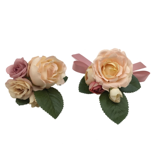 Prom Wrist Corsage Brooch Boutonniere Set Wedding Flower Décor