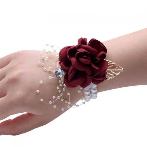 Silk Flower Classic Wrist Corsage for Prom Party Wedding