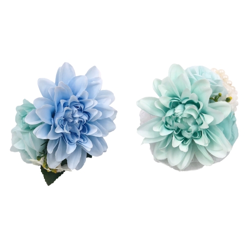 Boutonniere Wrist Corsage Set for Prom Wedding Dahlia Flower