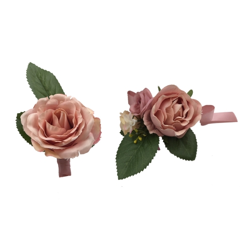 Prom Wrist Corsage Brooch Boutonniere Set Wedding Flower Décor