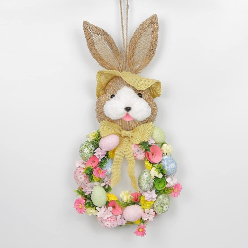 Easter Bunny Wreath Artificial Easter Wreath (Yellow)