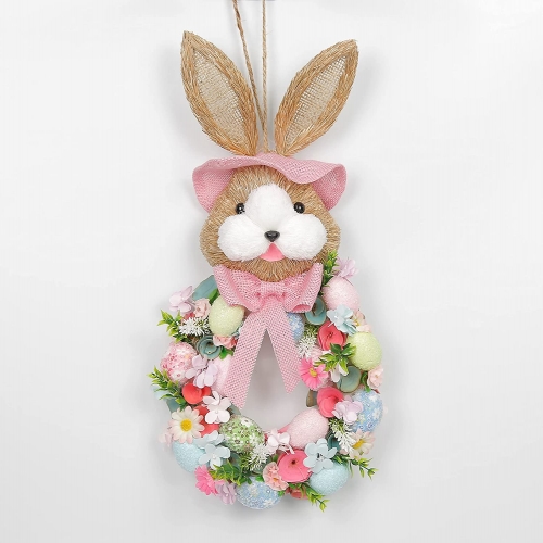 Easter Bunny Wreath Artificial Easter Wreath (Pink)