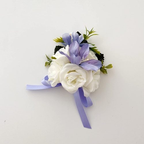 Wedding Wrist Corsage Brooch Boutonniere Set Party Prom Hand Flower Décor