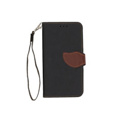 Leather phone case Black（with leaf ）