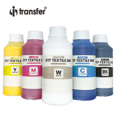 Tinta de pigmento textil de 0.5L para impresión DTF CMYK + tinta blanca Impresión directa de tinta Dtf sobre algodón Cualquier material de tela