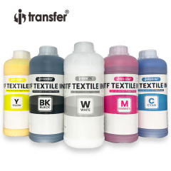 1L Textile Pigment Ink for DTF Printing CMYK + White Ink Dtf Ink Direct Printing on Cotton Any Fabric Materials