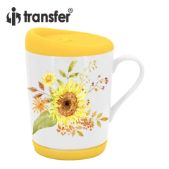 11oz Sublimation Ceramic Mug with Silicon Lid and Base