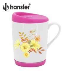 11oz Sublimation Ceramic Mug with Silicon Lid and Base