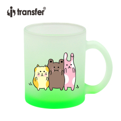 11oz Glass Mug with Button Fluorescent